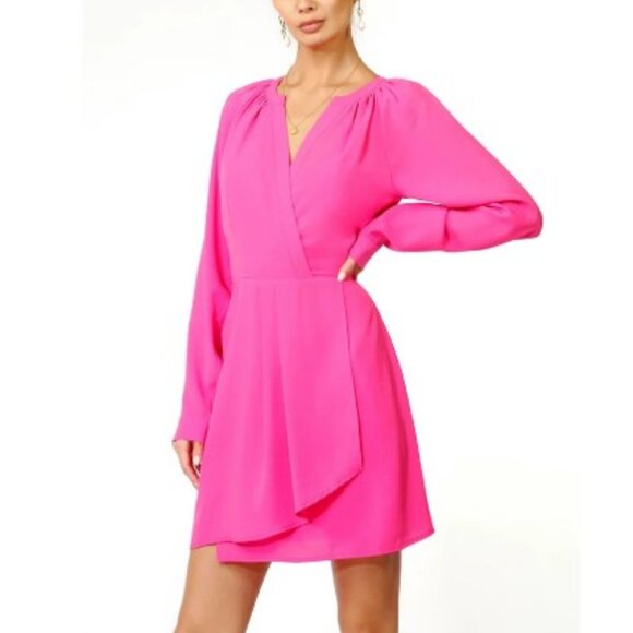 Adelyn Rae robe fuschia manches longues - Picture 1 of 1